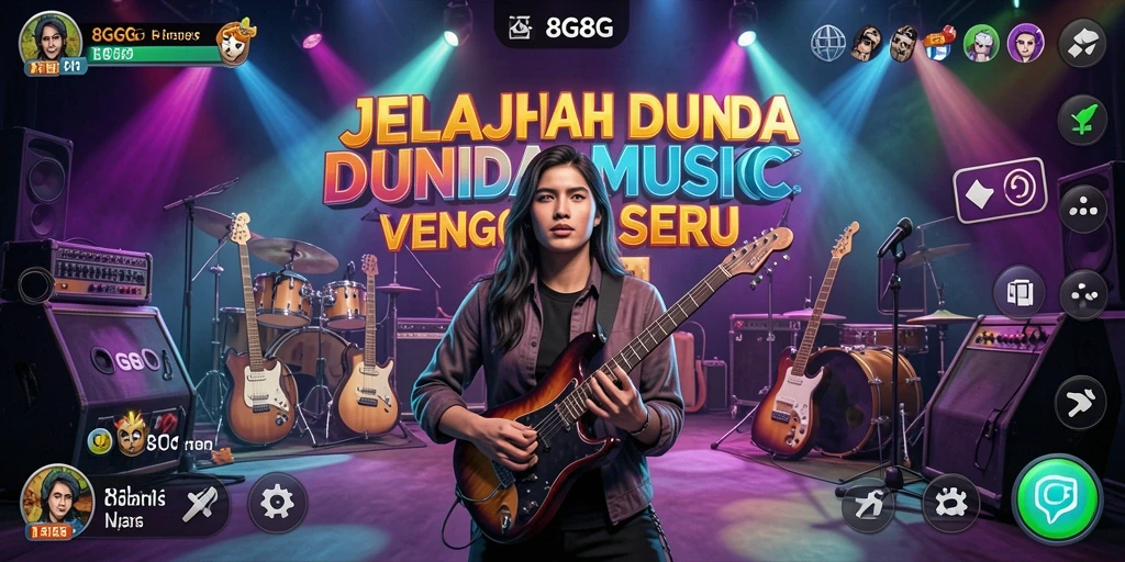 Tampilan antarmuka 8G8G saat gameplay menampilkan keasyikan bermain musik.