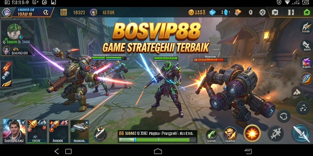 Tangkapan layar gameplay BOSVIP88 menunjukkan aksi strategi yang mendebarkan.