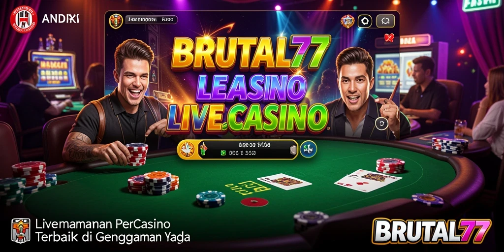 Tampilan menakjubkan dari gameplay Live Casino BRUTAL77.