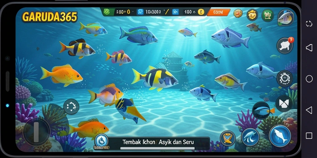 Screenshot utama GARUDA365 menampilkan gameplay seru Tembak Ikan.