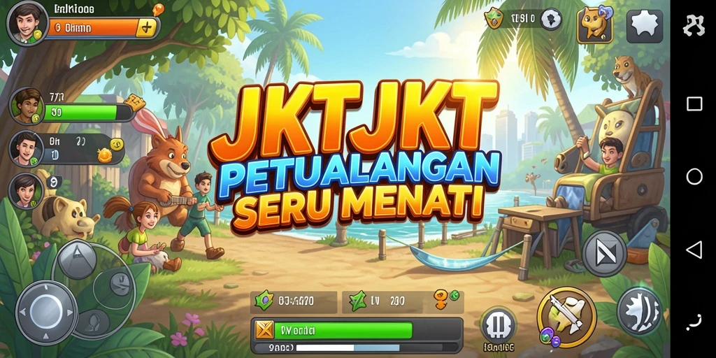 Screenshot JKTJKT menampilkan aksi petualangan yang seru.