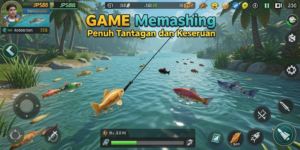 Gameplay JPS88 yang menampilkan keseruan memancing di berbagai lokasi.
