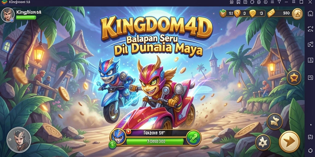 Tampilan gameplay balapan yang menegangkan di KINGDOM4D.