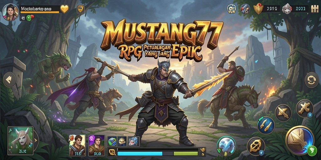 Tampilan visual gameplay <strong>MUSTANG77</strong> yang memukau dan mendebarkan.