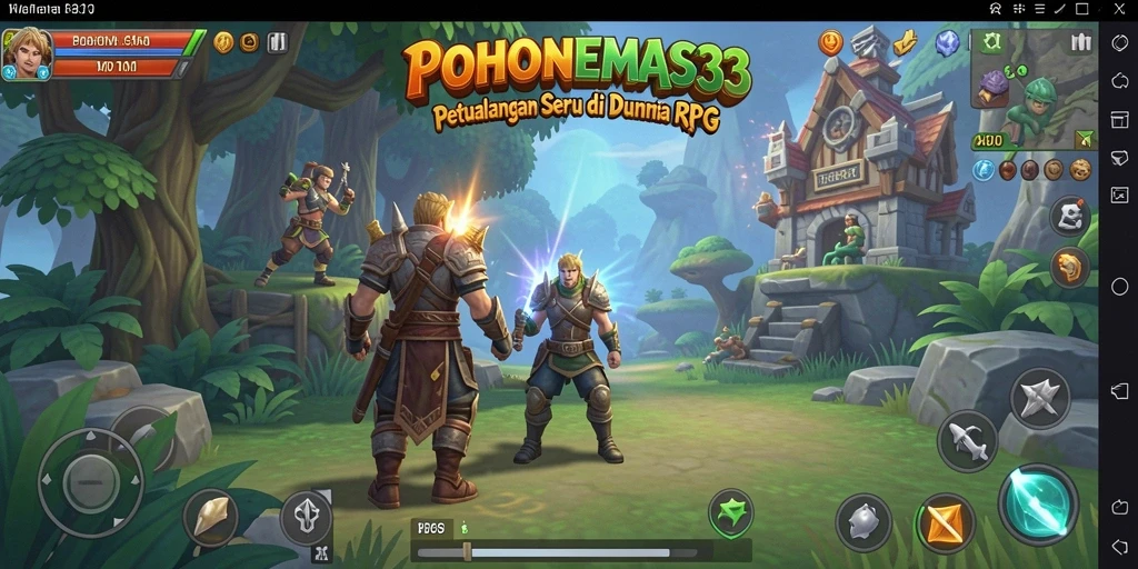 Screenshot menampilkan aksi seru dalam gameplay RPG POHONEMAS33.