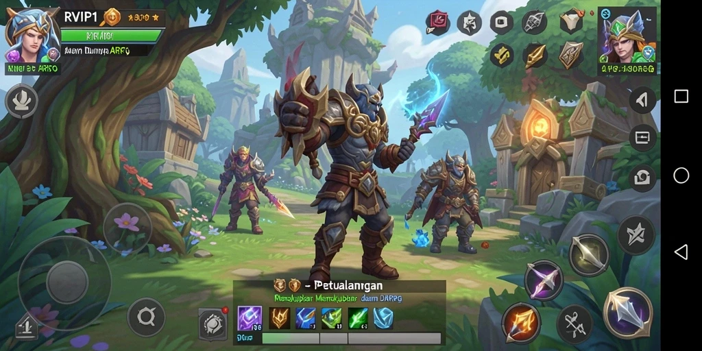 Tampilan gameplay seru di dunia fantasi yang menakjubkan.