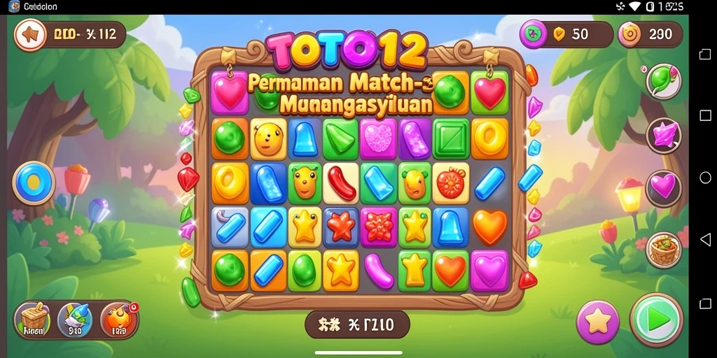 Screenshot gameplay TOTO12 menampilkan kombinasi simbol yang seru.