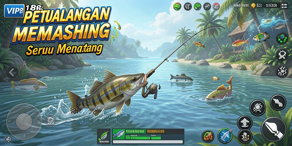 Tampilan gameplay seru saat memancing di VIP188.